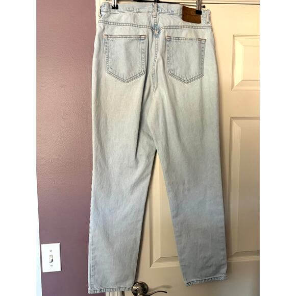 Calvin Klein 1980s Vintage Union USA Jeans Sz 14 Straight High Rise Light Wash - Picture 5 of 8